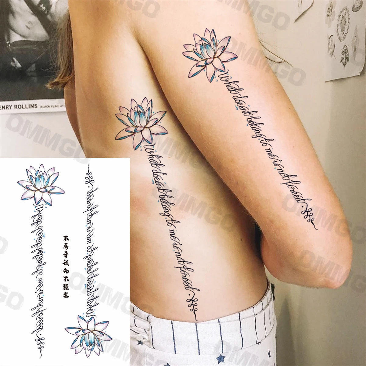 Spine Flower Tattoo