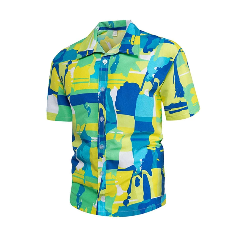 Camisa hawaiana extragrande con flores para hombre