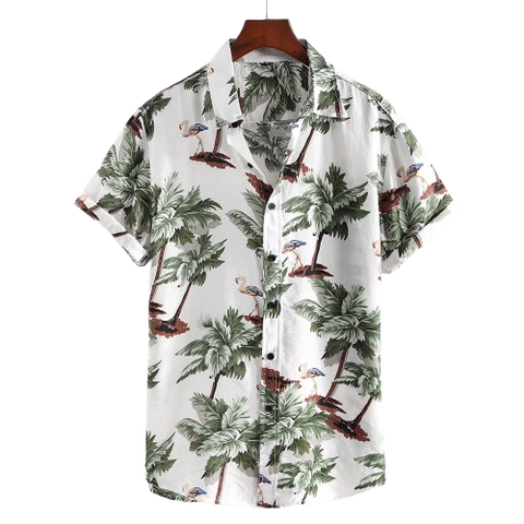 Chemise A Fleur Homme  Design Simple Autruche