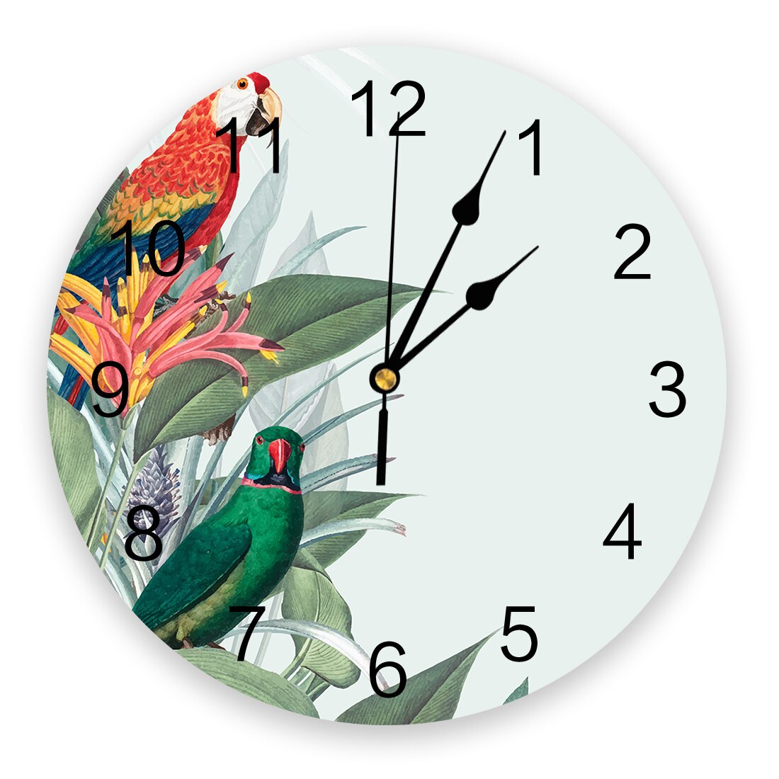 Horloge Fleurie <br> Oiseau Coloré