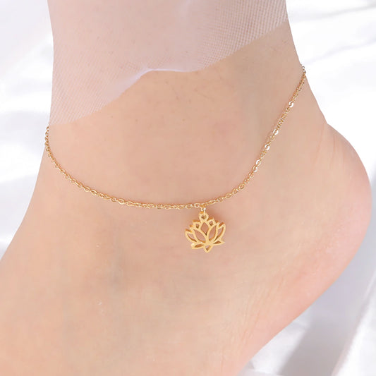 Bracelet Cheville Fleur Lotus