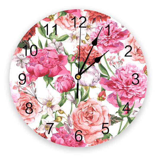 Horloge Fleurie <br> Moderne Roses Colorés