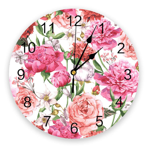Horloge Fleurie  Moderne Roses Colorés