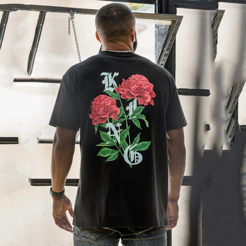 T-Shirt Fleur Premium  Rose
