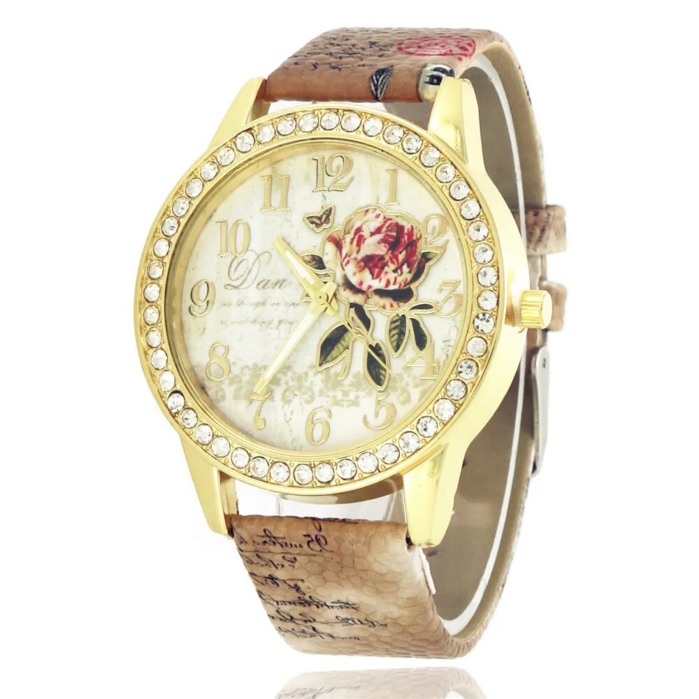 Montre Fleurie <br> Rose Luxueuse