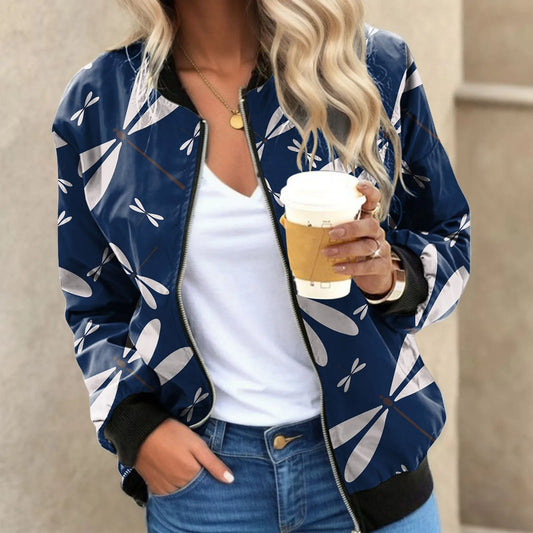 Veste Fleurie <br> Bomber Bleu Marine