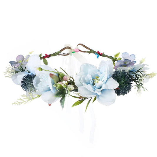 Couronne De Fleurs <br> Design Bleu Clair