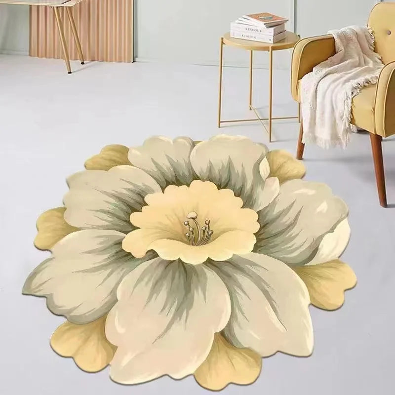 Tapis Fleur <br> Blanc