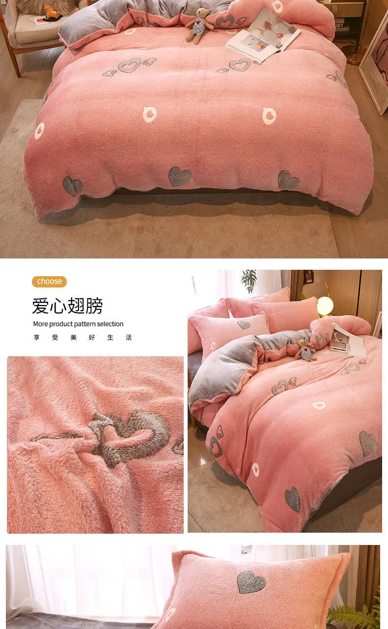 Housse de Couette Fleurie en Polaire