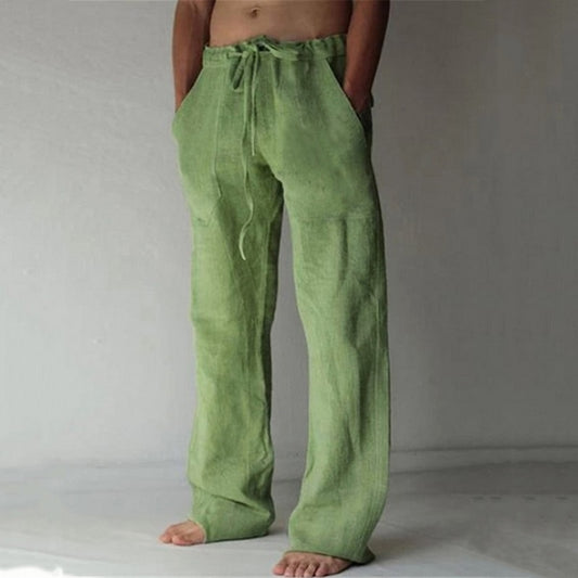 Pantalon Lin Homme <br> Fashion Vert