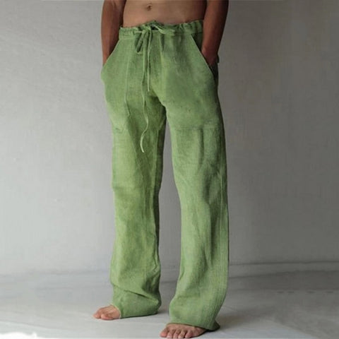 Pantalon Lin Homme  Fashion Vert