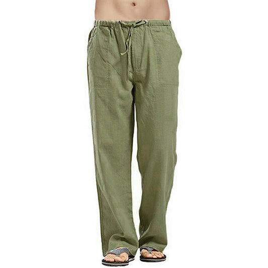 Pantalon Lin Homme <br> Epuré Kaki