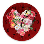 Horloge Fleurie  Moderne Rouge