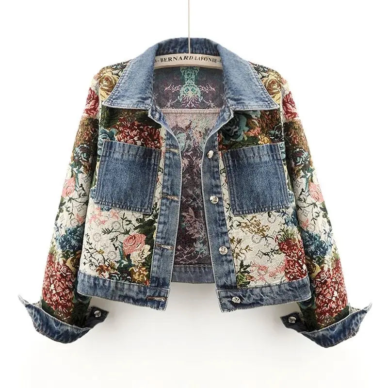 Veste En Jean Fleurie Femme