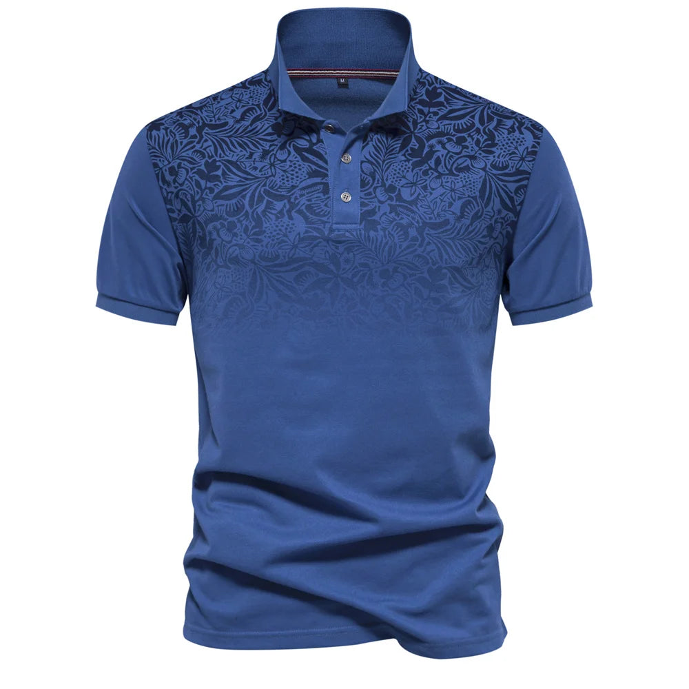 Polo A Fleur Homme Bleu