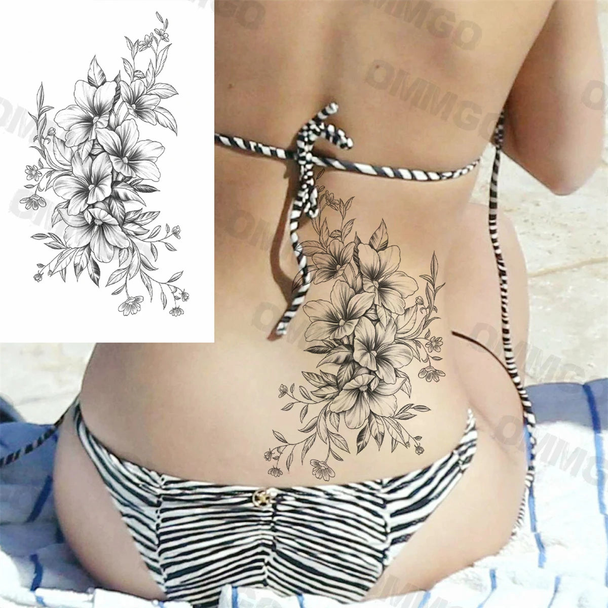 Spine Flower Tattoo