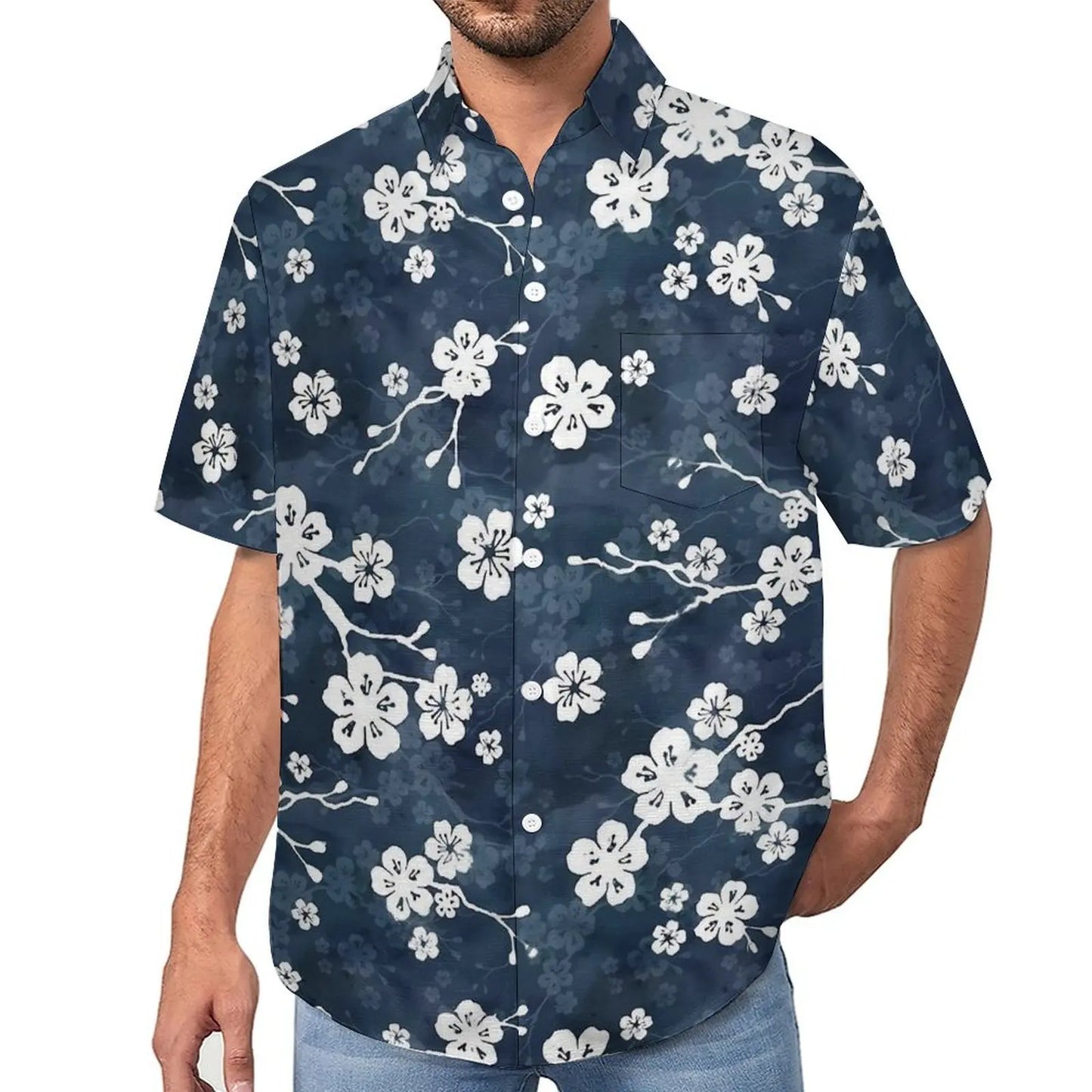 Camisa extragrande con flores para vacaciones para hombre