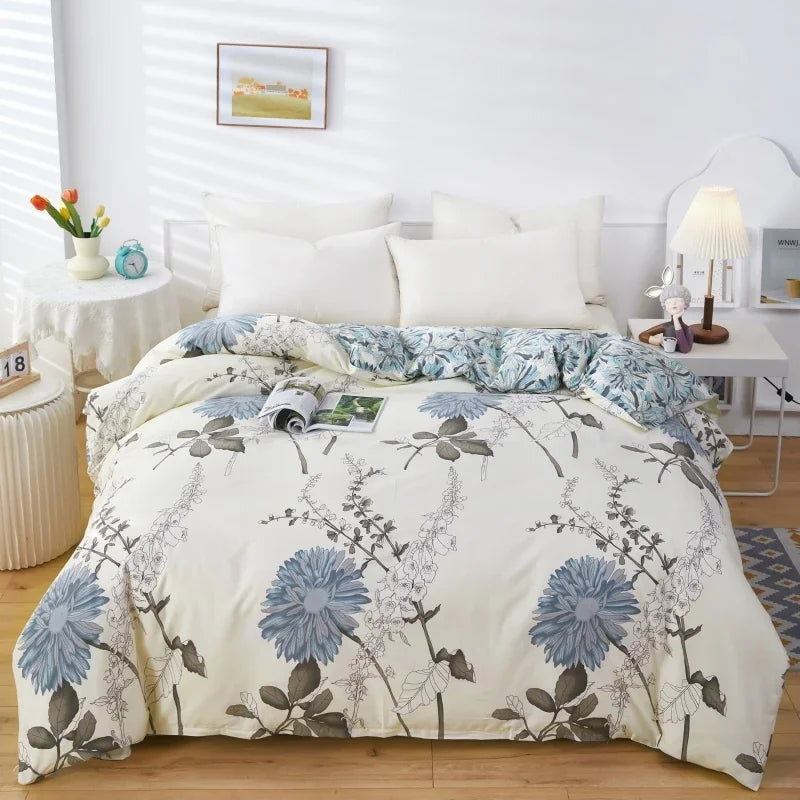 Housse de Couette Fleurie Moderne en Coton