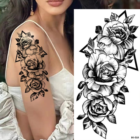Tatouage Fleur  Rose Triangle