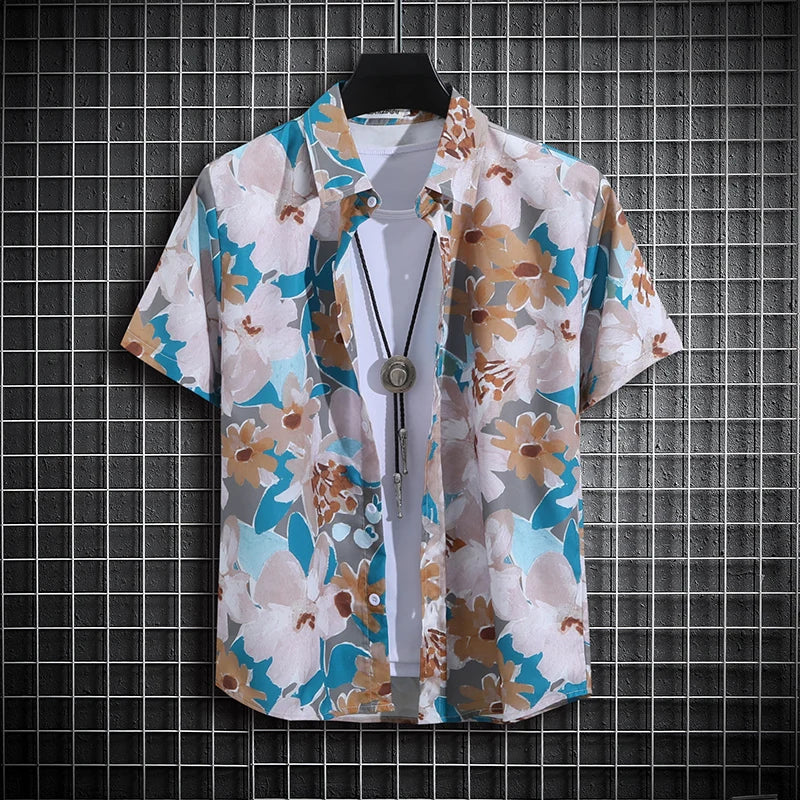 Chemise Fleurs Homme Année 70