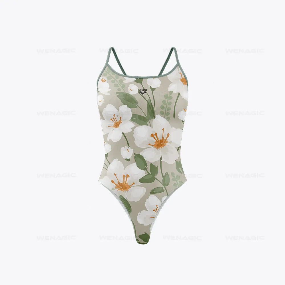 Maillot De Bain Fleuri <br> Elégant Vert