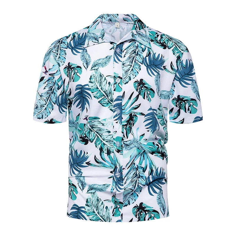 Camisa hawaiana extragrande con flores para hombre