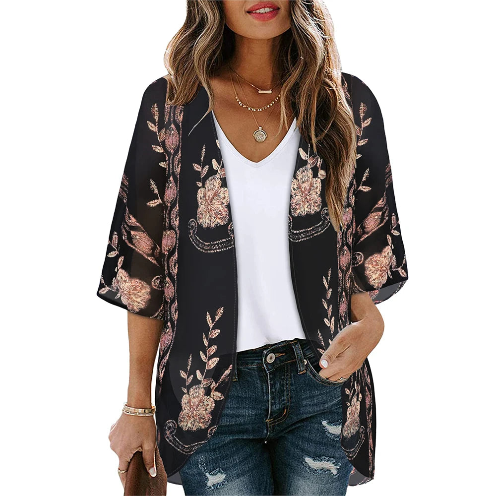 Kimono Fleuri Femme