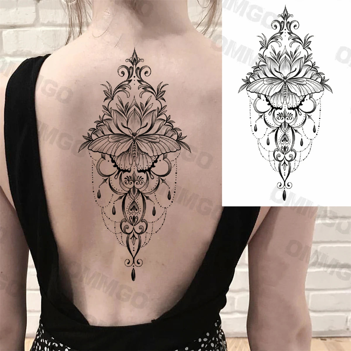 Spine Flower Tattoo