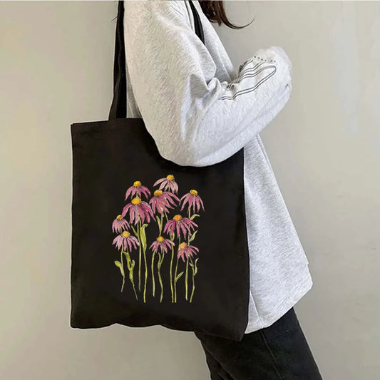 Tote Bag <br> Fleuri Noir