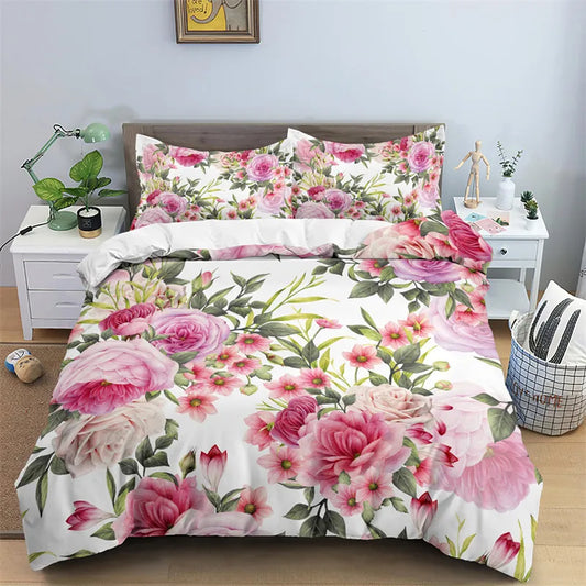 Housse De Couette Fleurie <br> Style Anglais