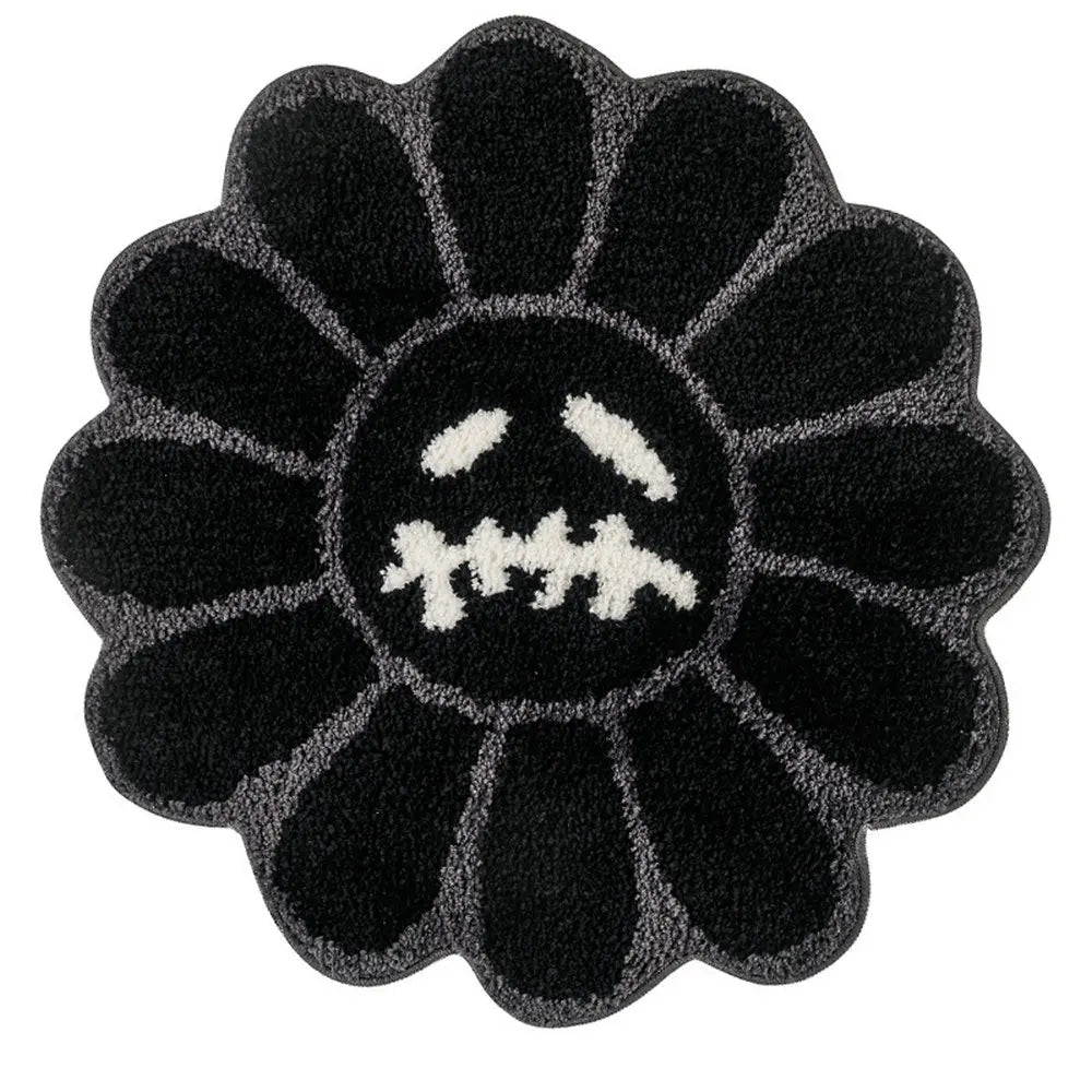 Tapis Fleur <br> Smiley Noir