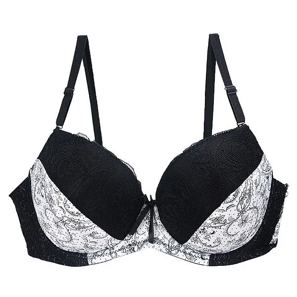 Soutien Gorge Fleuri <br> Sans Armature Noir