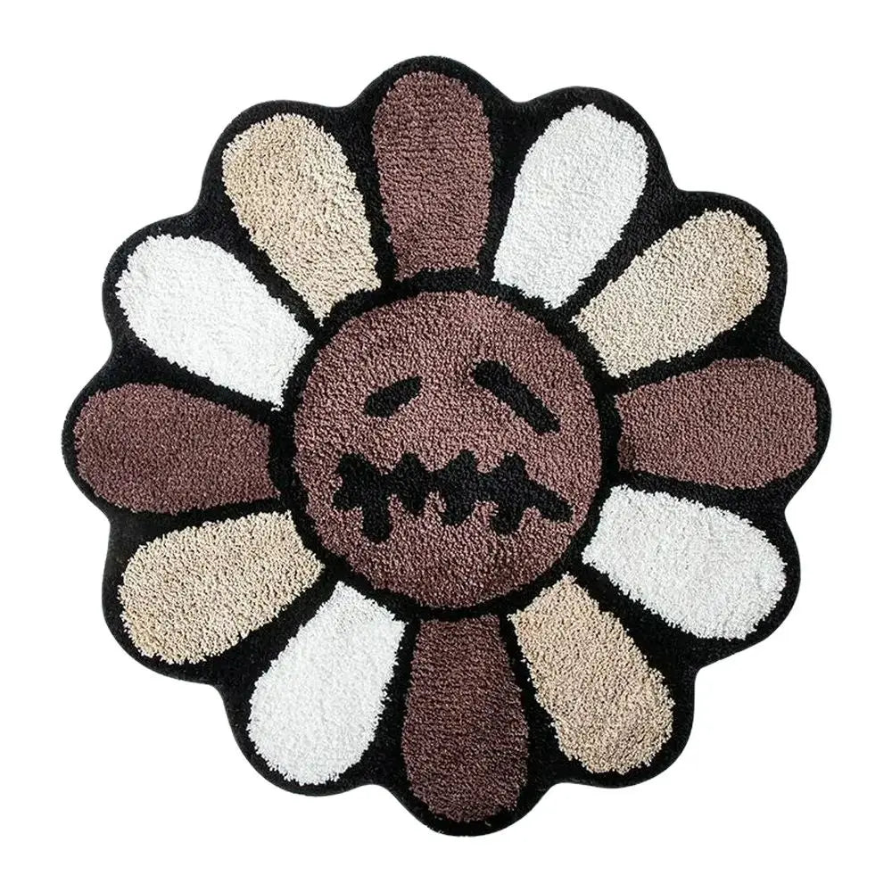 Tapis Fleur <br> Smiley Brun