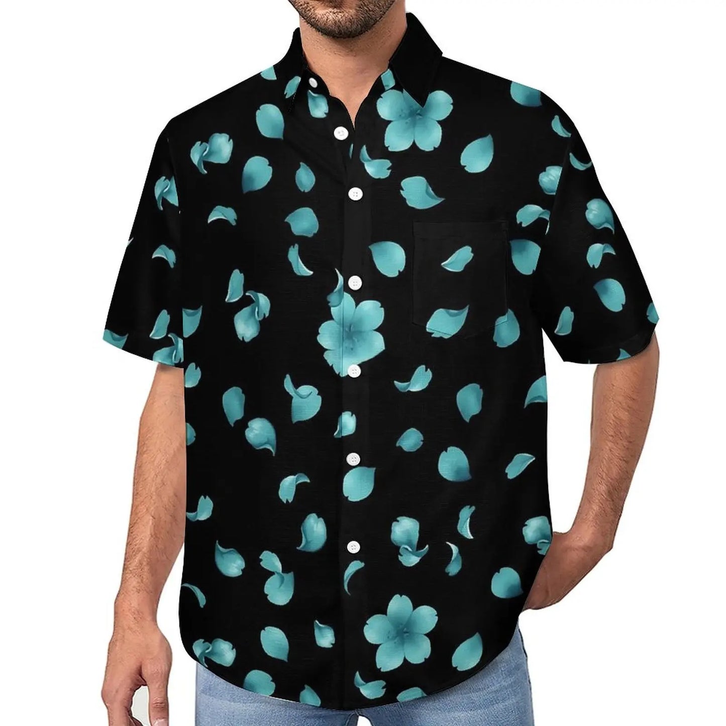 Men's Oversized Holiday Flower Shirt