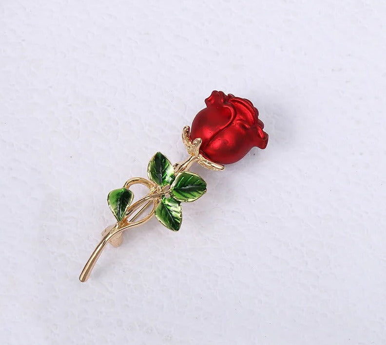 Broche Fleur <br> Mariage Rose-Rouge