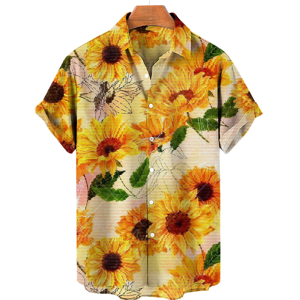 Chemise A  Fleur Homme <br> Hawaiienne Oversize