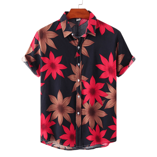 Chemise a Fleur Homme <br> Automne Noire