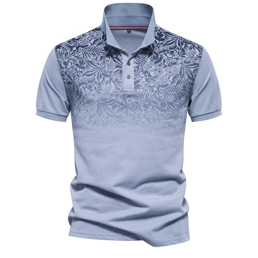 Polo A Fleur Homme Gris