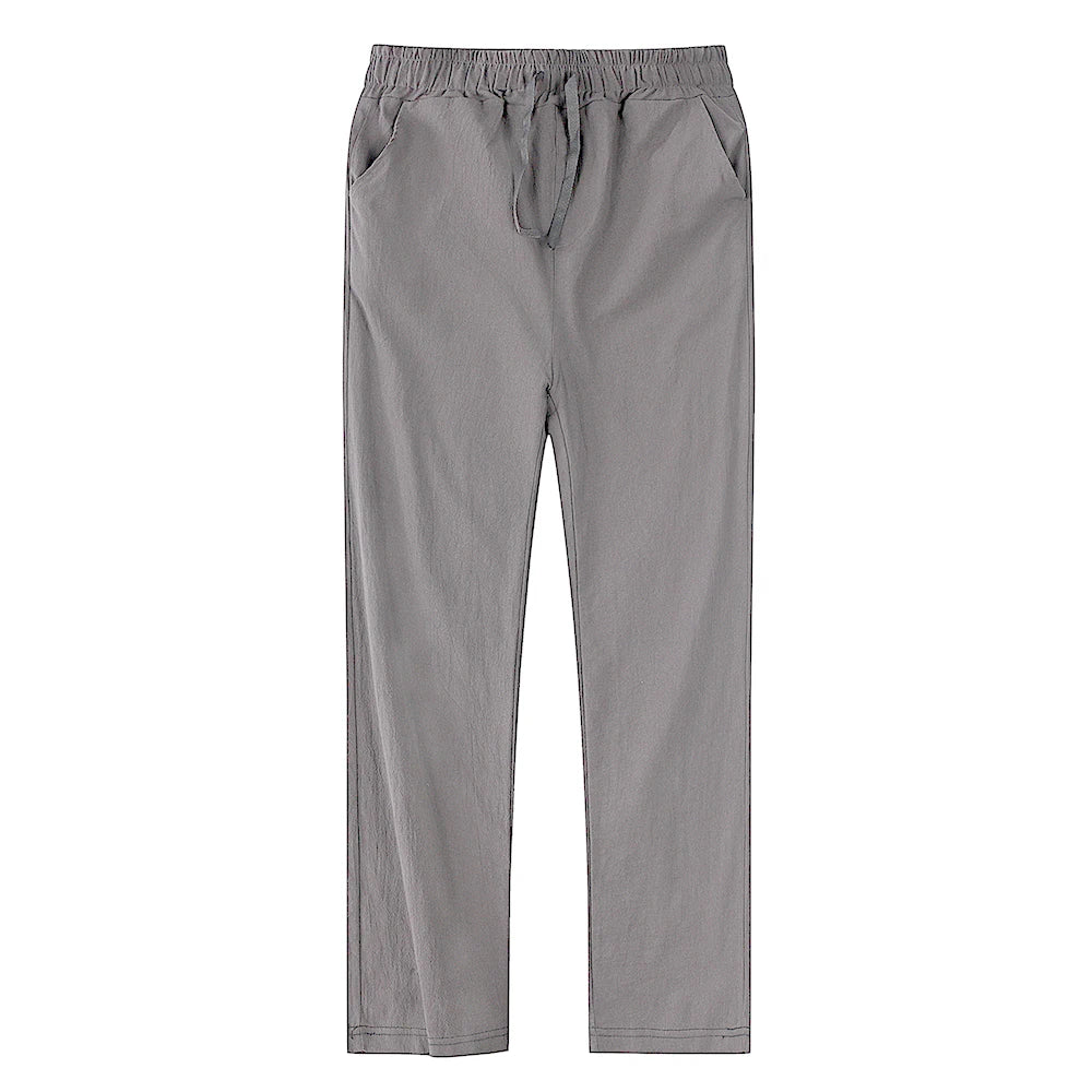 Pantalones de lino estilo mediterráneo para hombre