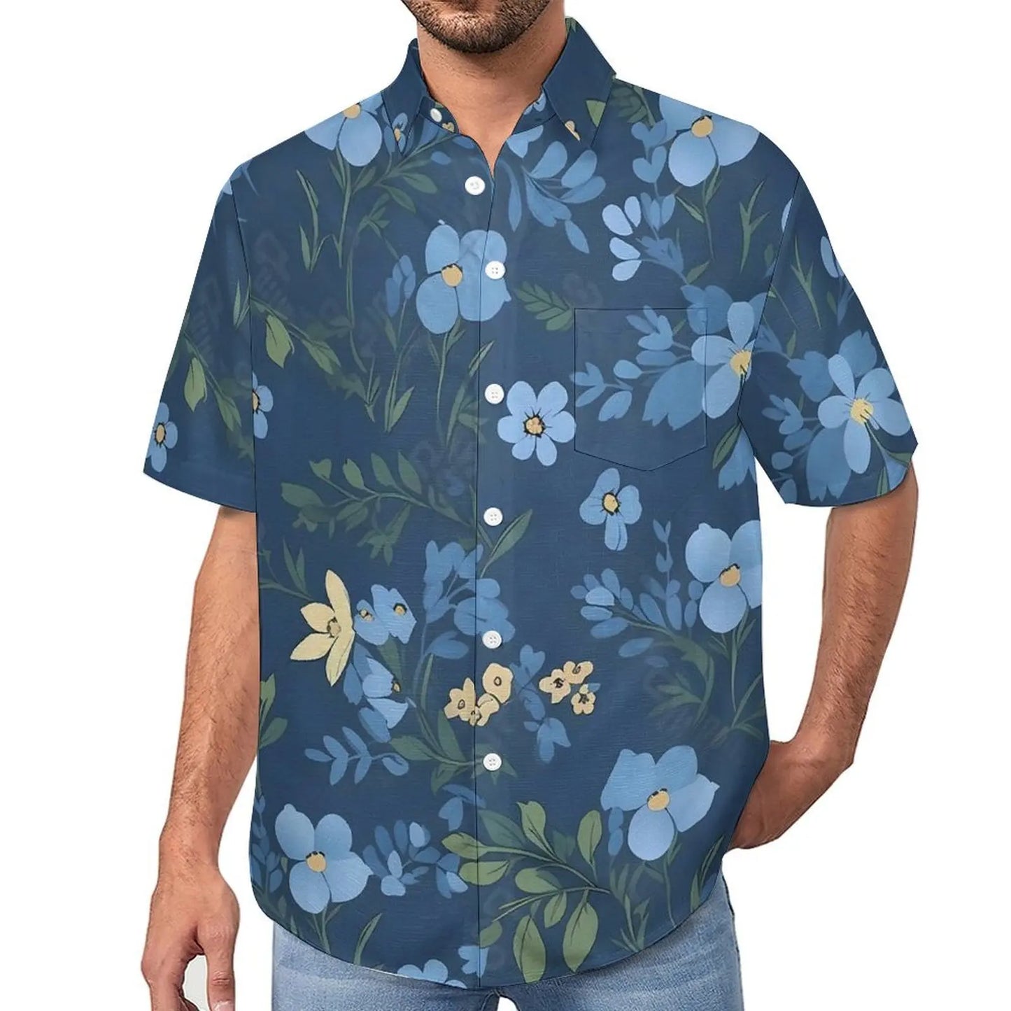 Men's Oversized Holiday Flower Shirt