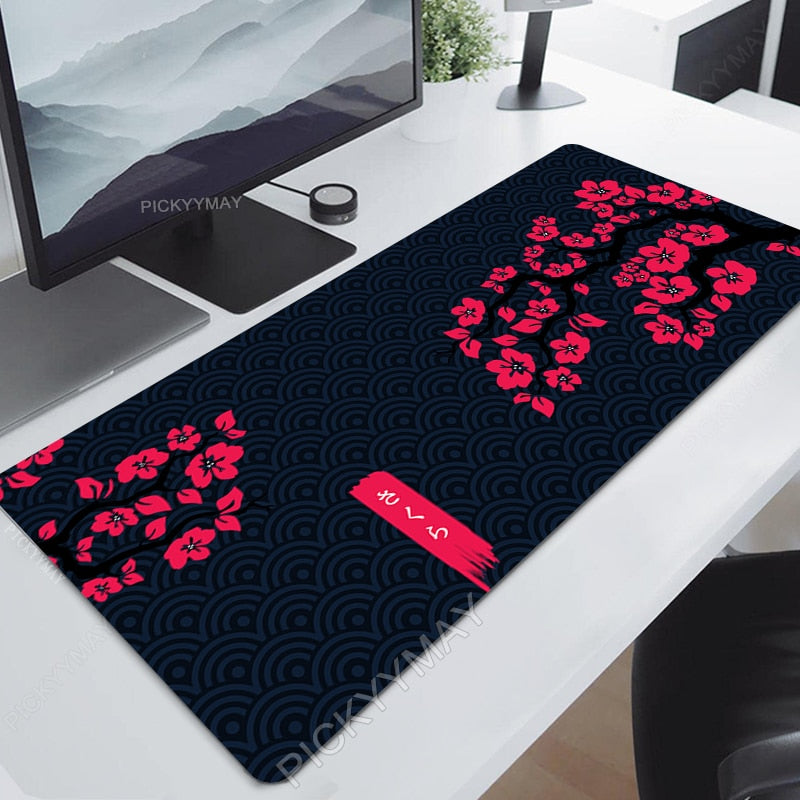 Tapis De Souris Fleuri <br> Sakura Coloré Rouge