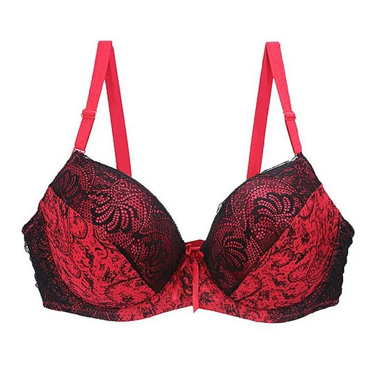 Soutien Gorge Fleuri <br> Sans Armature Rouge