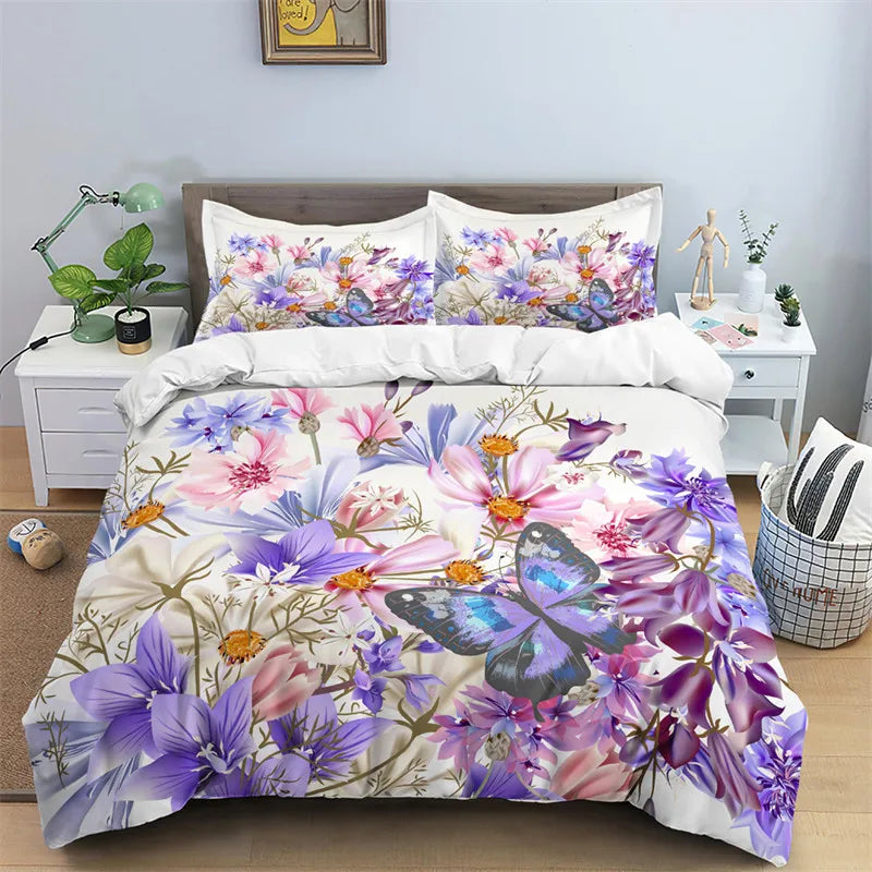 Housse De Couette Fleurie <br> Coloré