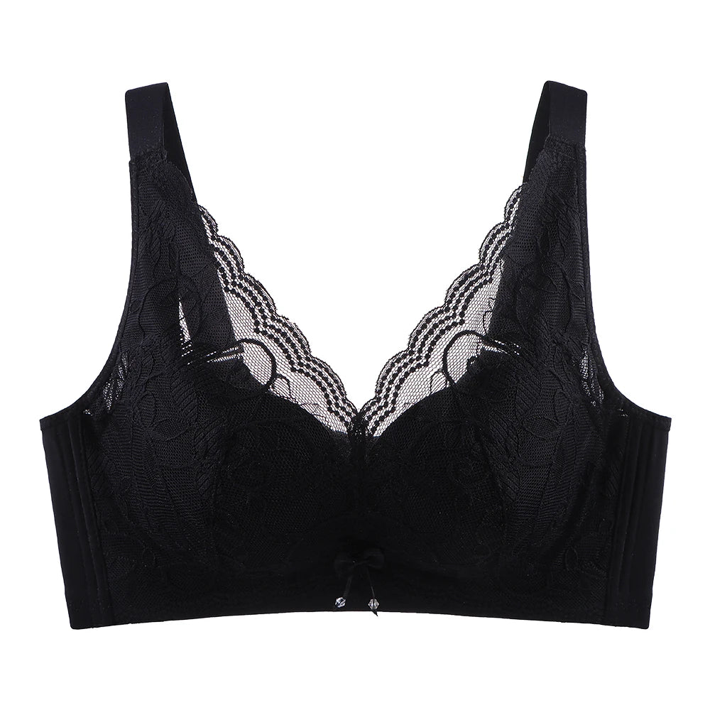 Soutien Gorge Fleuri <br> Coton Noir