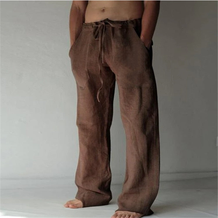 Pantalon Lin Homme <br> Fashion Brun