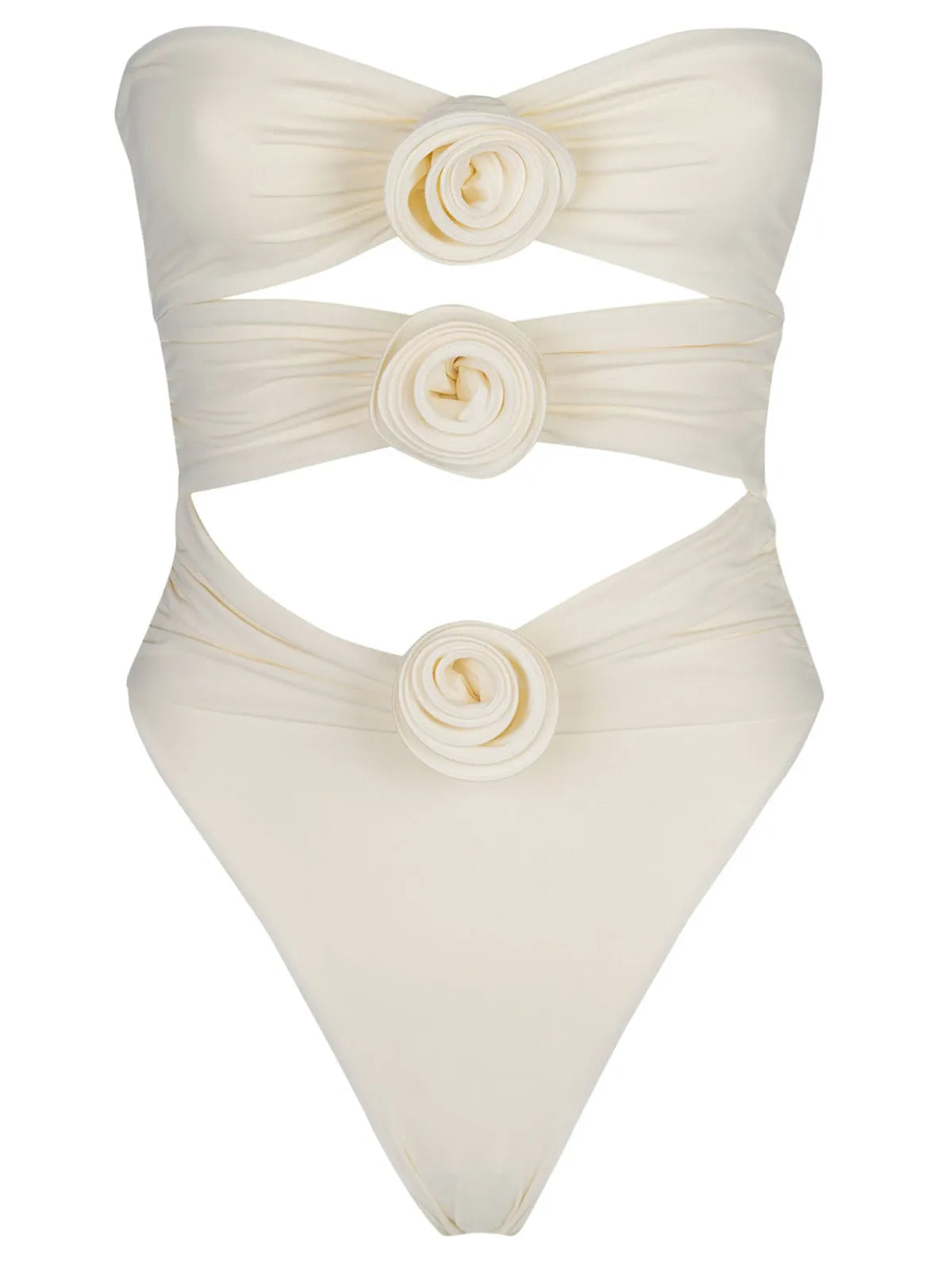 Maillot De Bain <br> Fleuri Beige