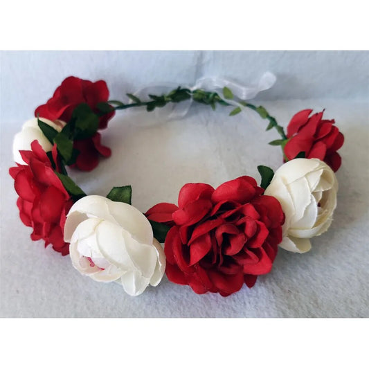 Couronne De Fleurs <br> Blanc-Rouge Mariage