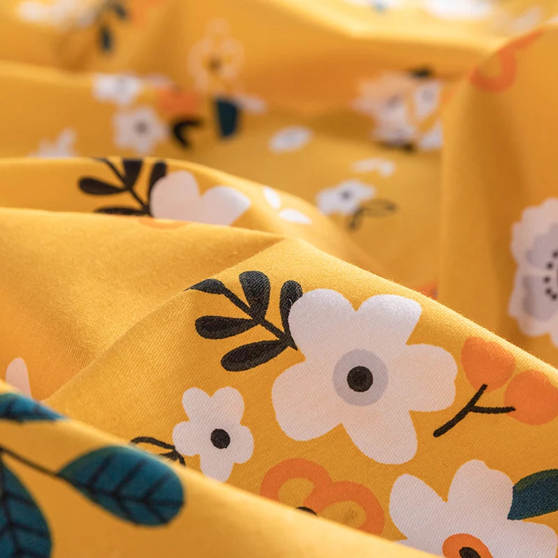 housse De Couette Fleurie Jaune