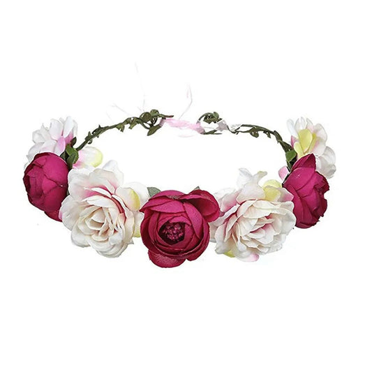 Couronne De Fleurs <br> Rouge-Rose Mariage