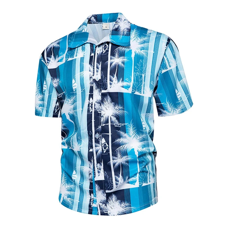 Camisa hawaiana extragrande con flores para hombre